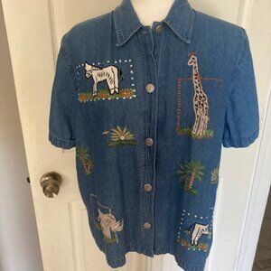 "Moka" Safari Theme Shirt - size L